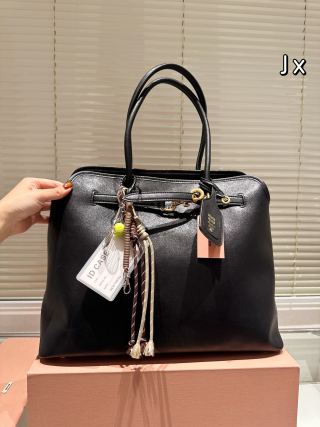 Miu Miu Shell Tote Bag Black Leather view 7