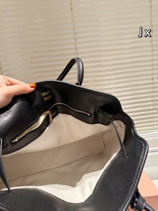 Miu Miu Shell Tote Bag Black Leather view 9