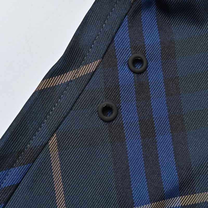 Navy Plaid Oversized Blazer Jacket view