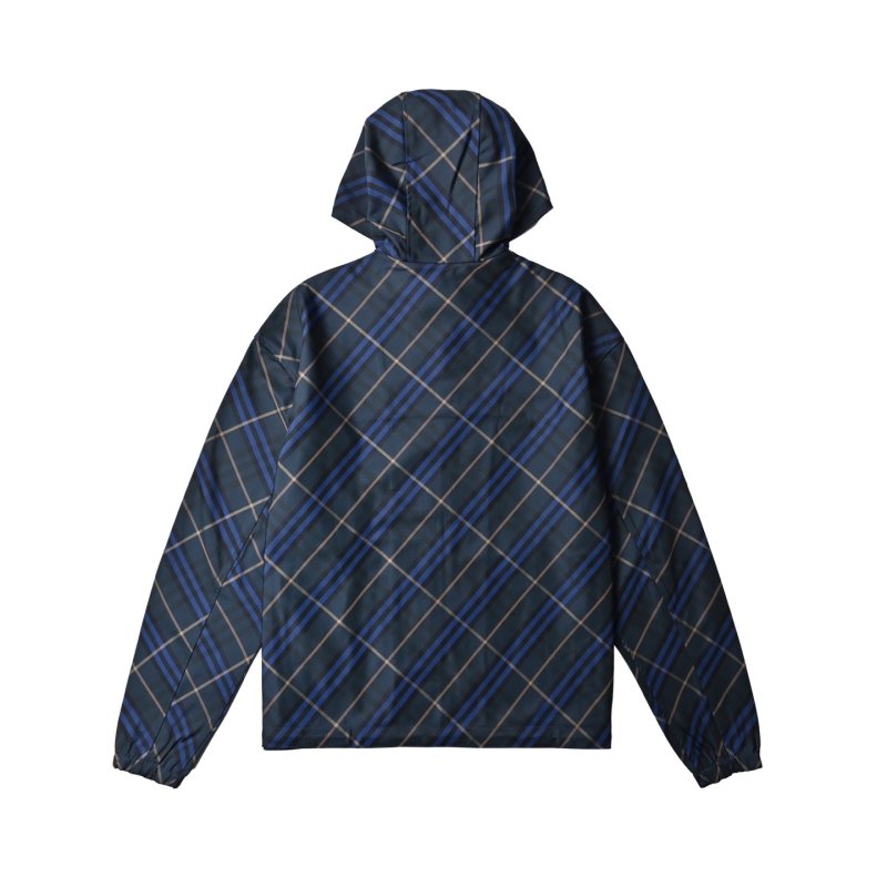 Navy Plaid Oversized Blazer Jacket view