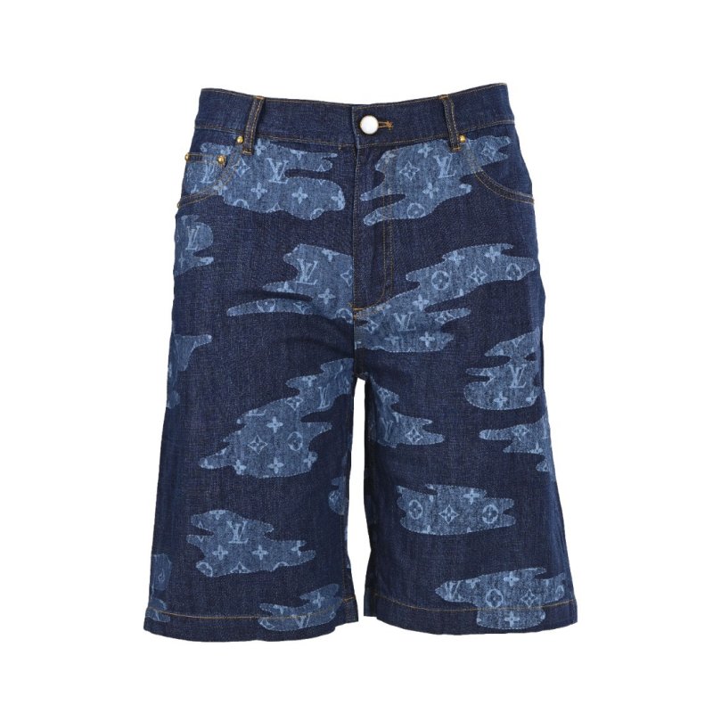 Louis Vuitton Camouflage Denim Shorts - Navy