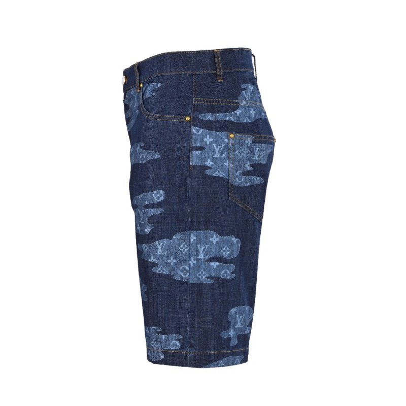 Louis Vuitton Camouflage Denim Shorts - Navy view