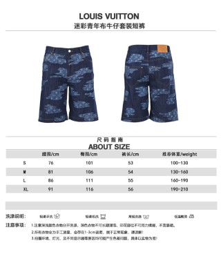 Louis Vuitton Camouflage Denim Shorts - Navy view 11