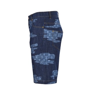 Louis Vuitton Camouflage Denim Shorts - Navy view 2