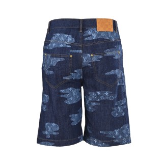Louis Vuitton Camouflage Denim Shorts - Navy view 3
