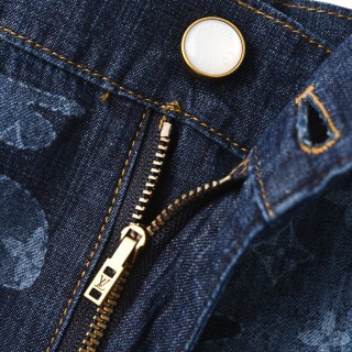 Louis Vuitton Camouflage Denim Shorts - Navy view 6