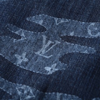 Louis Vuitton Camouflage Denim Shorts - Navy view 7