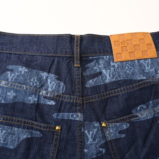 Louis Vuitton Camouflage Denim Shorts - Navy view 9