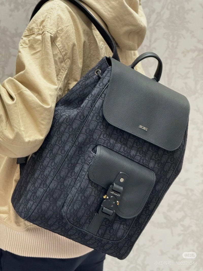Dior Monogram Canvas Backpack Black