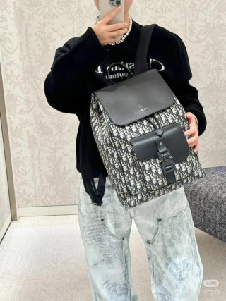Dior Monogram Canvas Backpack Black view 6