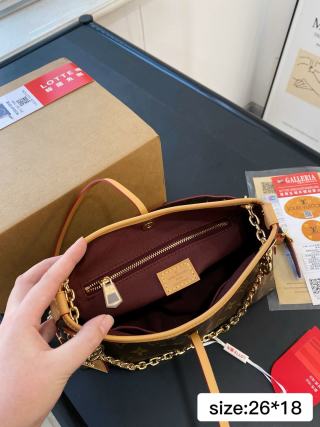 Louis Vuitton Carryall Monogram Gold Chain Shoulder Bag view 9