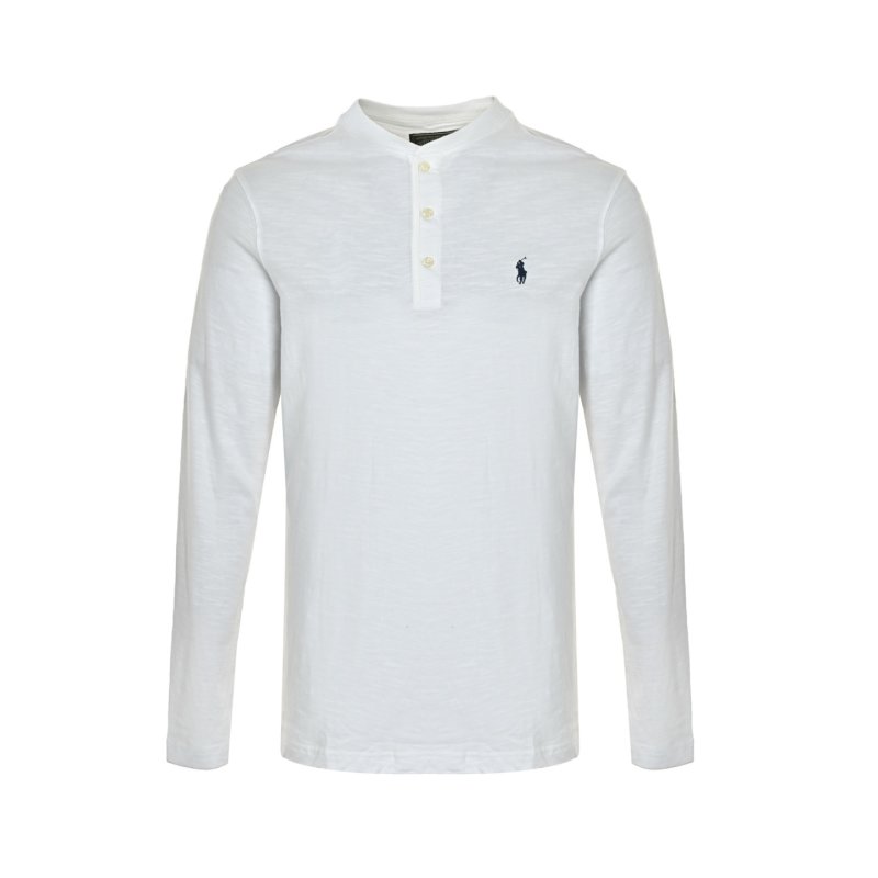 Polo Ralph Lauren White Long Sleeve Henley Shirt view