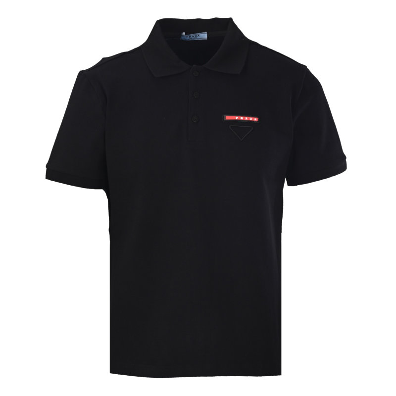 Prada Black Short Sleeve Polo Shirt view