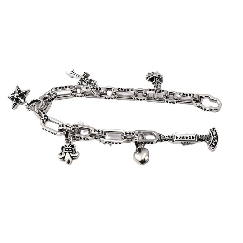Chrome Hearts Multi-Element Cross Anchor Silver Chain Bracelet view