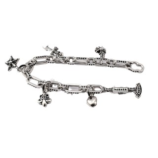 Chrome Hearts Multi-Element Cross Anchor Silver Chain Bracelet view 2