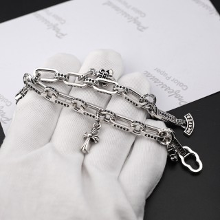 Chrome Hearts Multi-Element Cross Anchor Silver Chain Bracelet view 3