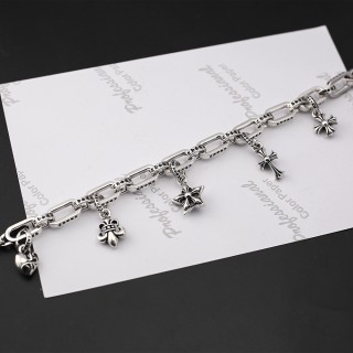 Chrome Hearts Multi-Element Cross Anchor Silver Chain Bracelet view 4