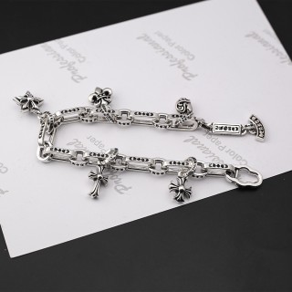 Chrome Hearts Multi-Element Cross Anchor Silver Chain Bracelet view 5