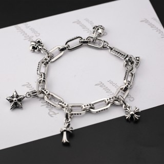 Chrome Hearts Multi-Element Cross Anchor Silver Chain Bracelet view 6