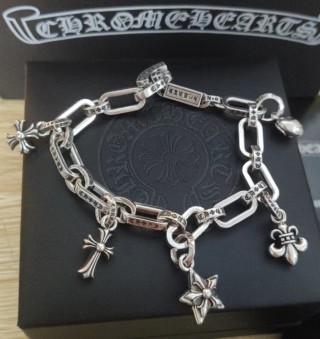 Chrome Hearts Multi-Element Cross Anchor Silver Chain Bracelet view 9