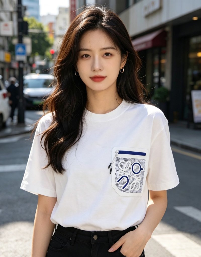 White Short Sleeve T-Shirt with Mesh Pocket Detail