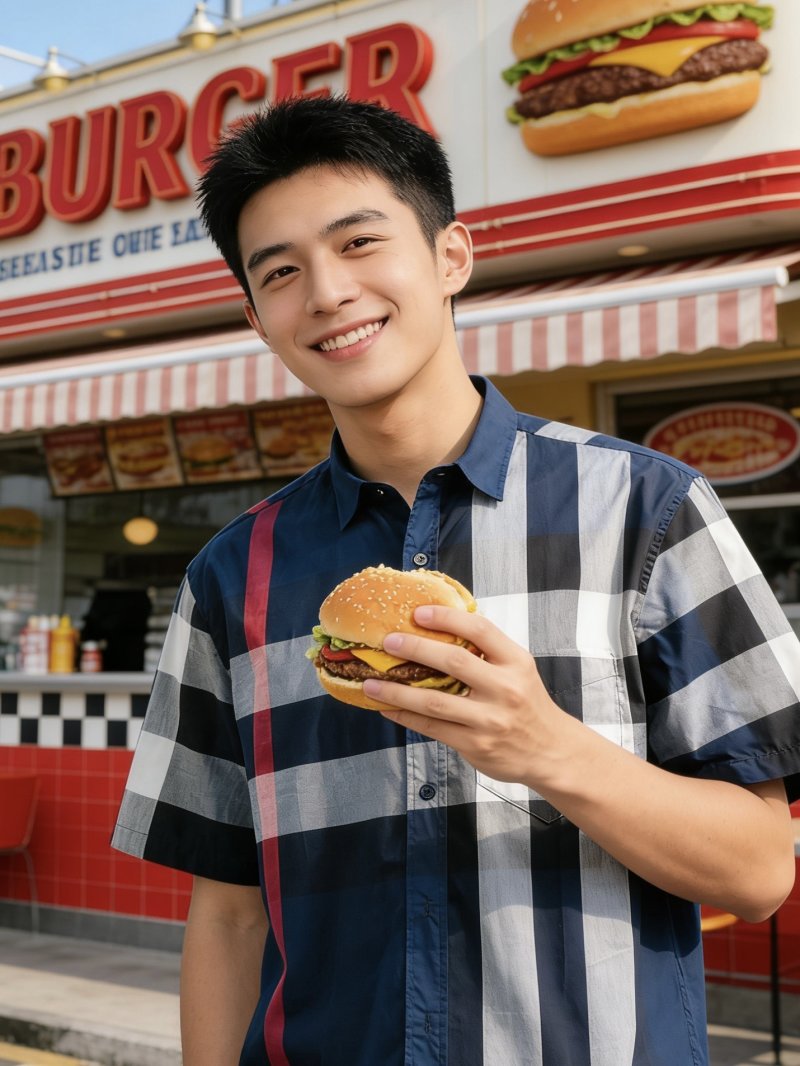 Burberry Check Classic Short-Sleeve Shirt Navy view