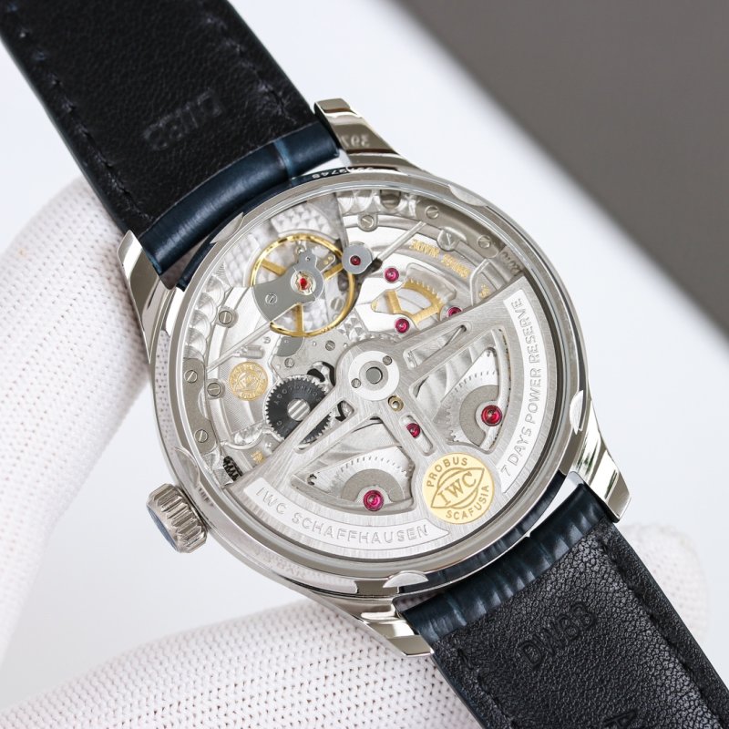 IWC Schaffhausen Portuguese Automatic Watch Silver Blue view