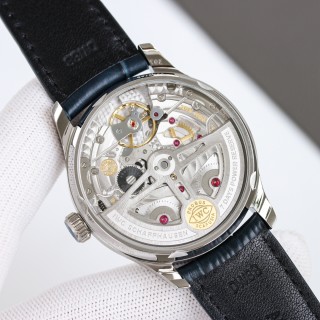 IWC Schaffhausen Portuguese Automatic Watch Silver Blue view 7