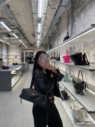 Balenciaga Black Leather Bowling Bag view 5
