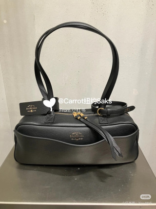 Balenciaga Black Leather Bowling Bag view 8
