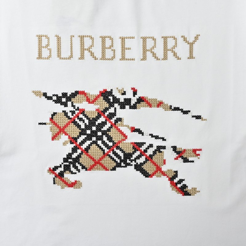 Burberry White Cotton T-Shirt with Tartan Dragon Print view