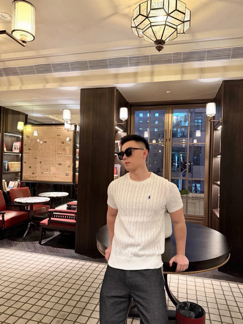Polo Ralph Lauren White Ribbed Short Sleeve T-Shirt