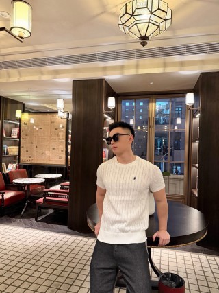 Polo Ralph Lauren White Ribbed Short Sleeve T-Shirt