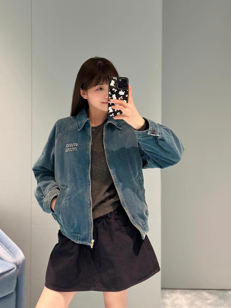Light Wash Denim Jacket with Embroidered Detail view