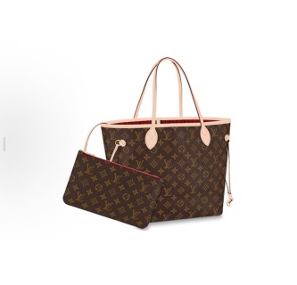 Louis Vuitton Monogram Neverfull MM Tote Bag Brown