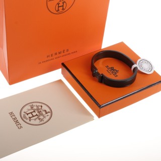 Hermès Enamel Bangle Bracelet Black
