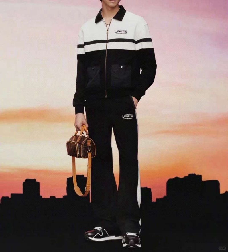 Louis Vuitton Colorblock Track Jacket White Black view