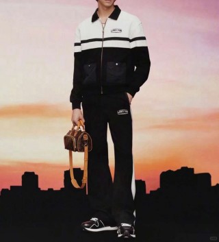 Louis Vuitton Colorblock Track Jacket White Black view 3