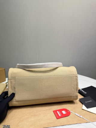 Chanel Deauville Tote Beige Canvas Beach Bag view 7