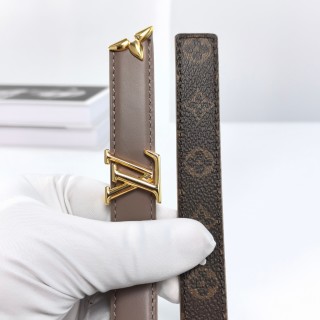 LV Iconic Reversible Belt - Monogram Canvas & Leather Brown