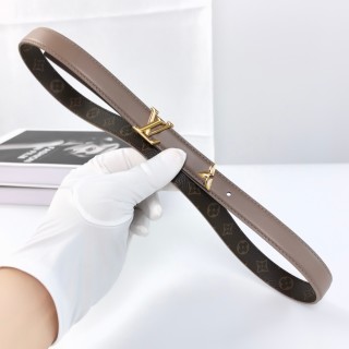 LV Iconic Reversible Belt - Monogram Canvas & Leather Brown view 3