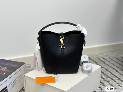 YSL Le37 Black Leather Bucket Bag