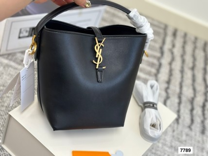 YSL Le37 Black Leather Bucket Bag view 3
