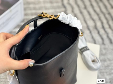 YSL Le37 Black Leather Bucket Bag view 9