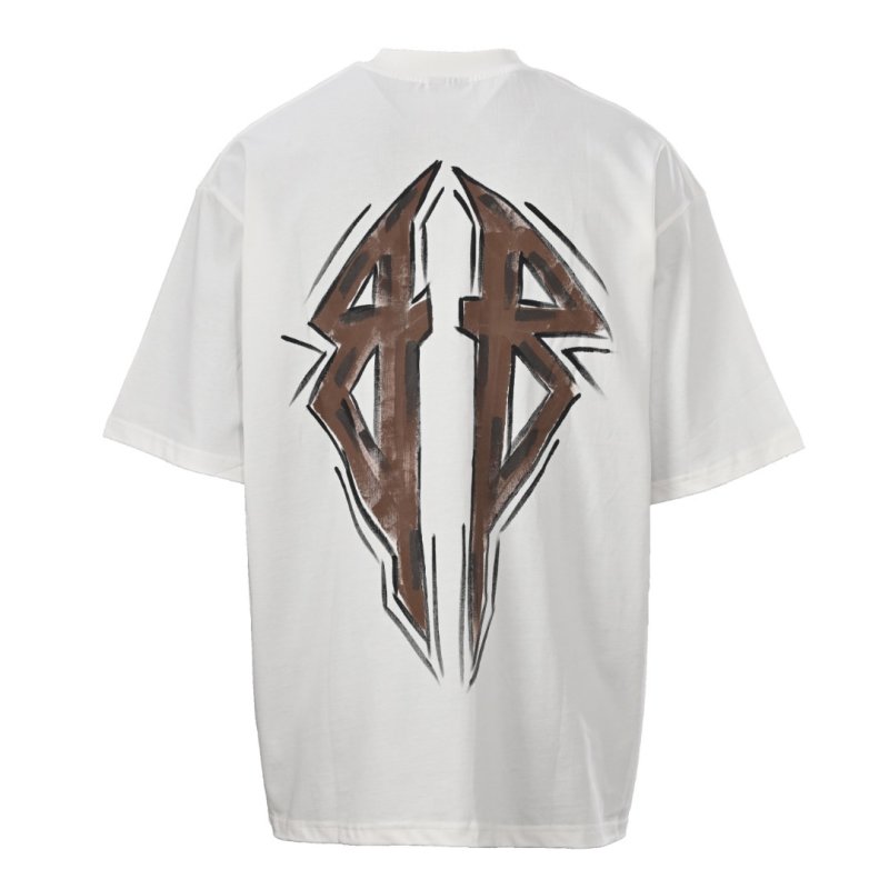 Balenciaga Gold Graffiti Logo White T-Shirt view