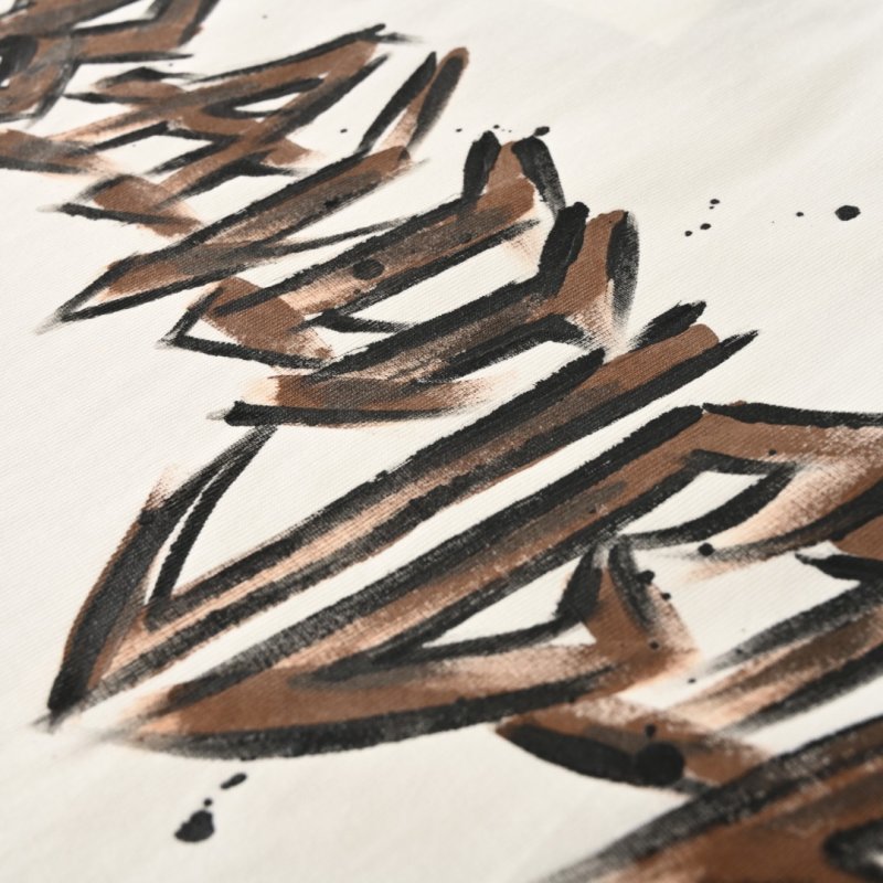 Balenciaga Gold Graffiti Logo White T-Shirt view