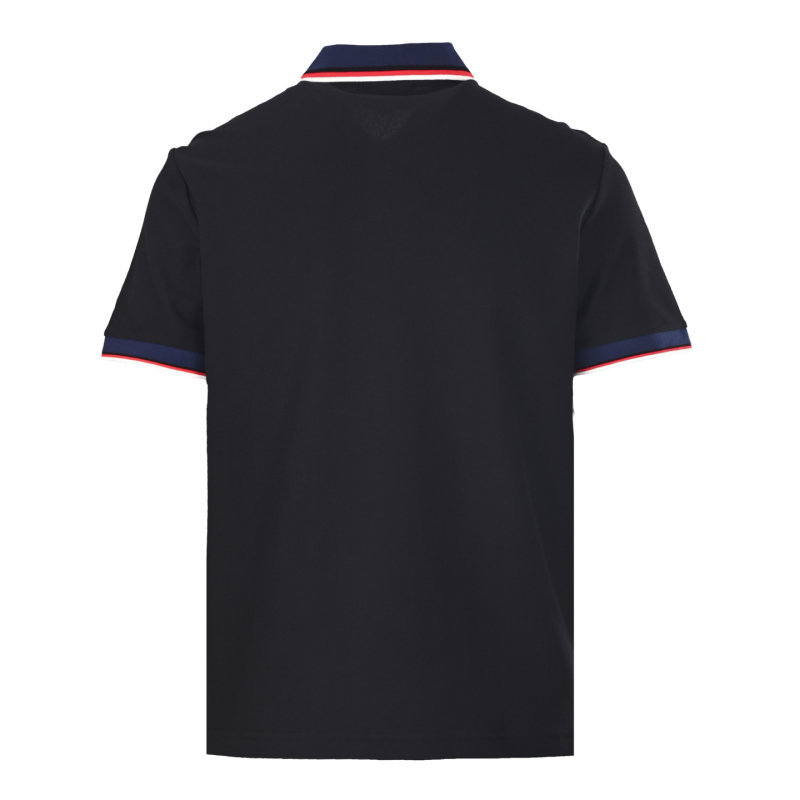 Lacoste Black Polo Shirt with Red/Navy Trim view