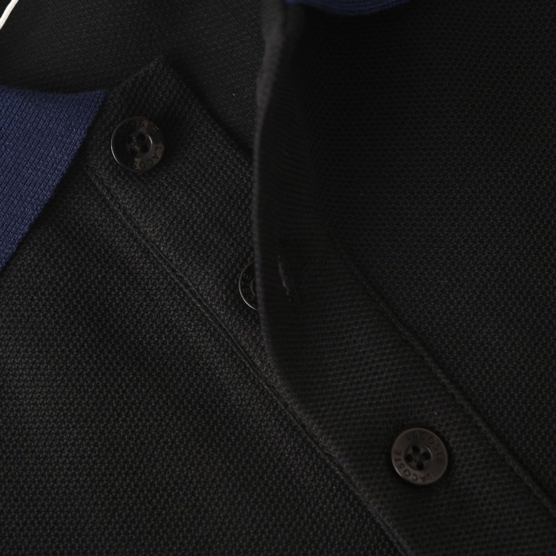 Lacoste Black Polo Shirt with Red/Navy Trim view