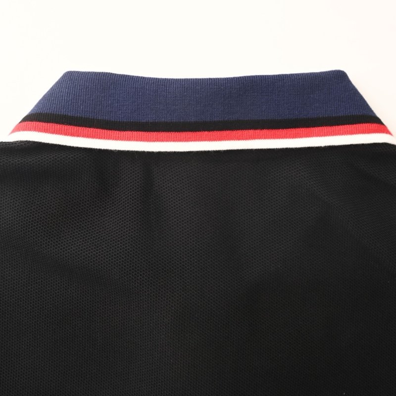 Lacoste Black Polo Shirt with Red/Navy Trim view