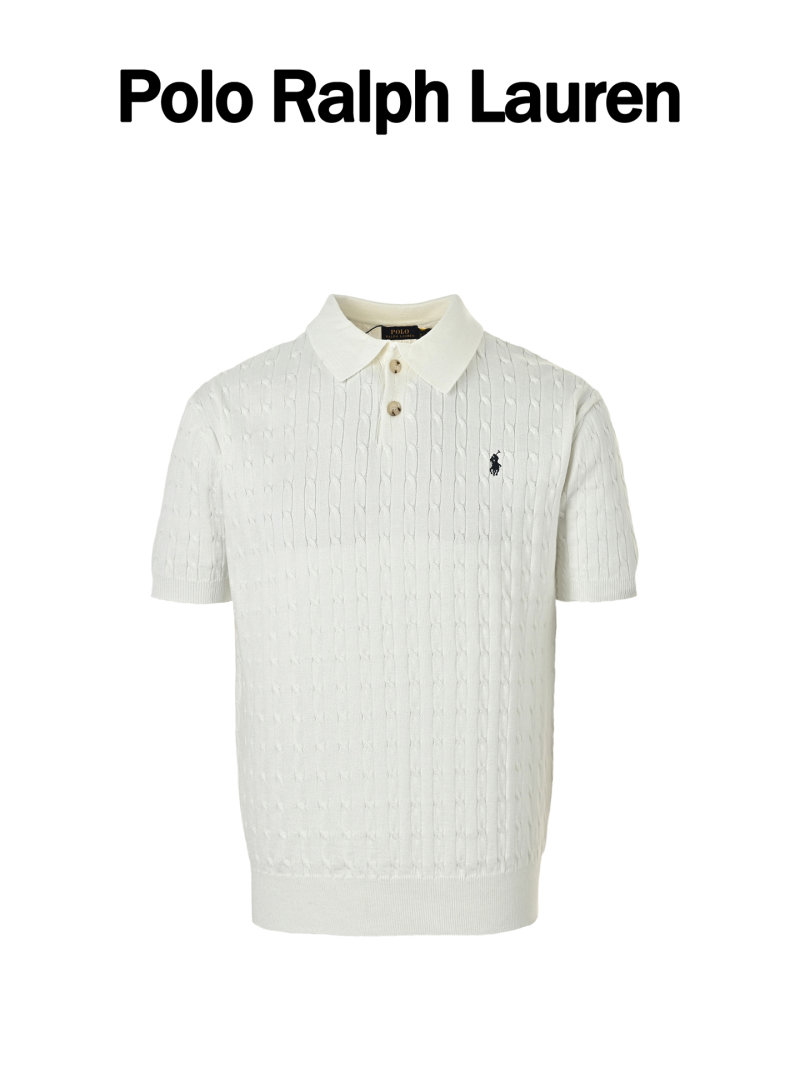 Polo Ralph Lauren Cream Cable-Knit Polo Shirt